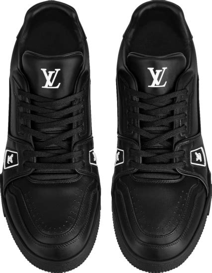 lv sneaker all black|louis vuitton black trainers.